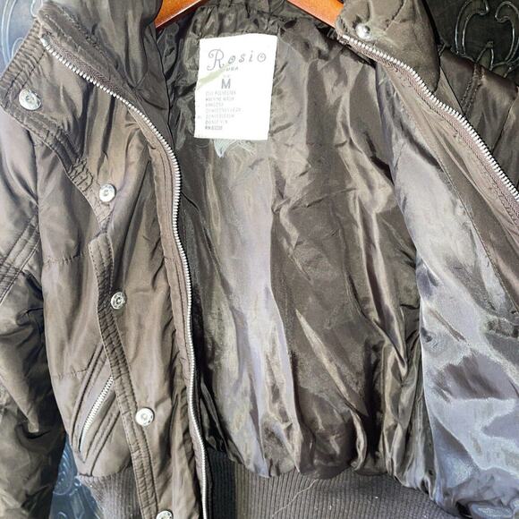 Rosio Brown 100% Polyester Fitted Women's Jacket / Coat Size M Made in USA - Picture 4 of 4